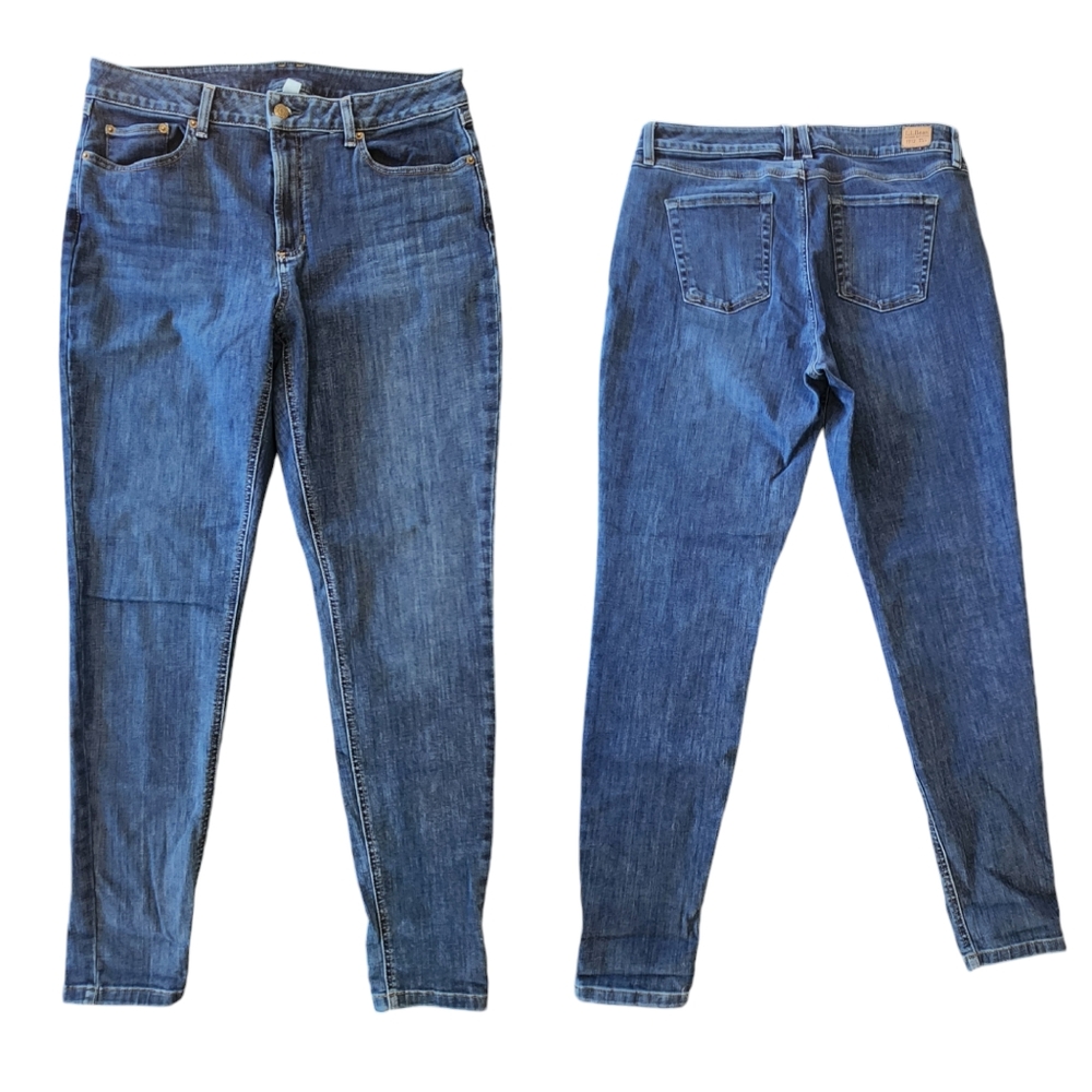 L.L. Bean Bean Flex Jeans, Skinny Leg, Favorite Fit, Size 14